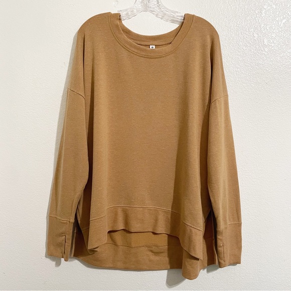 Athleta Relaxed Crewneck Sweatshirt in Camel Heather - Picture 5 of 16